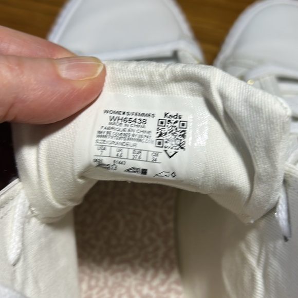 Keds White and Pink High-Top Sneakers with Textured Sole - Picture 9 of 10